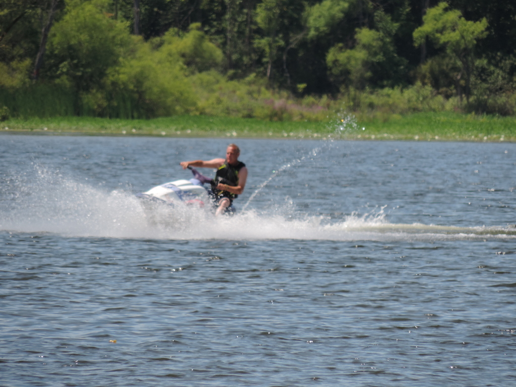 Jet skiing on an Oakland County lake