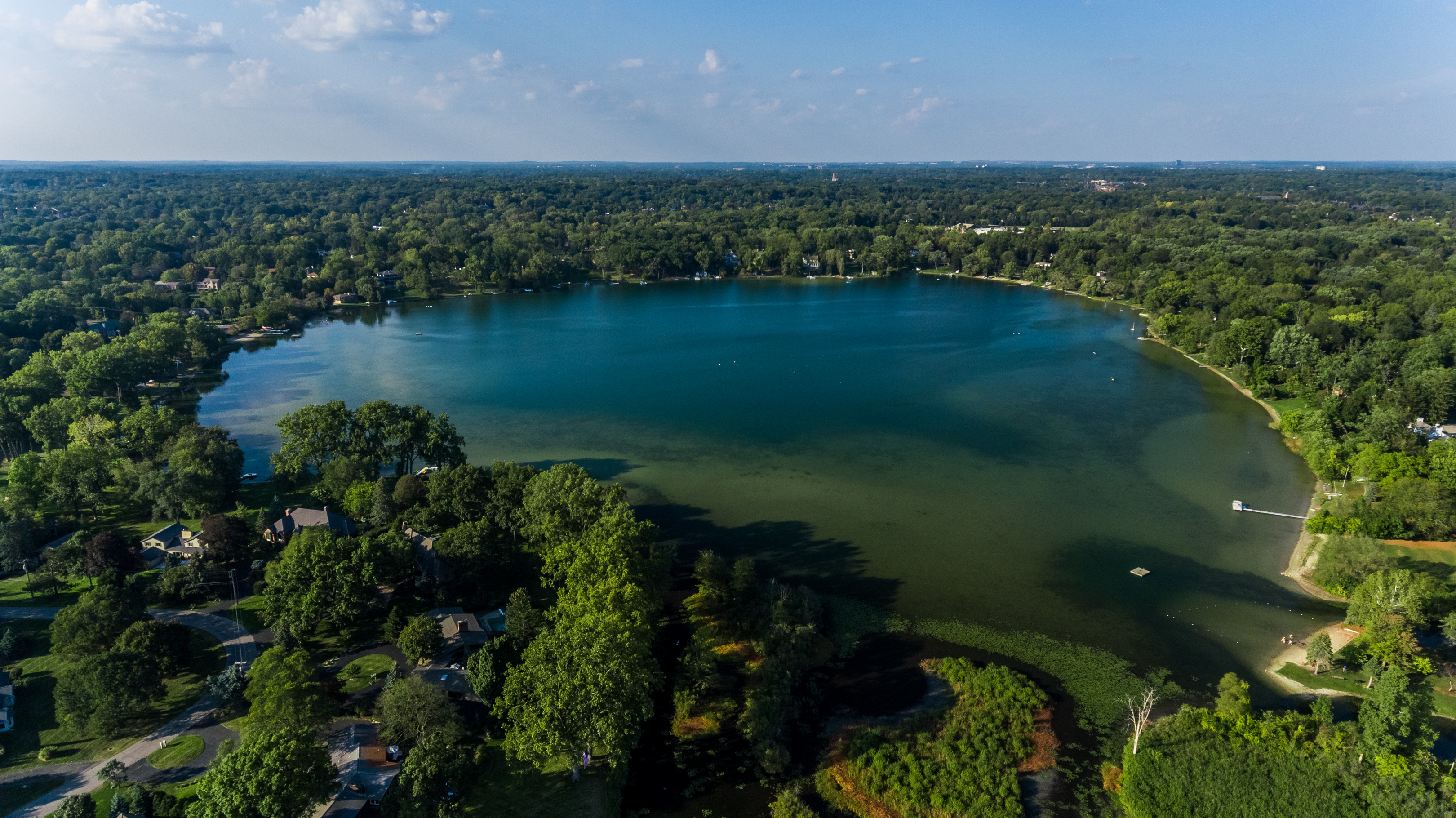 Aerial view of Wing Lake Bloomfield Michigan
