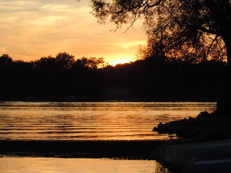 Sunset on Long Lake in Commerce Michigan